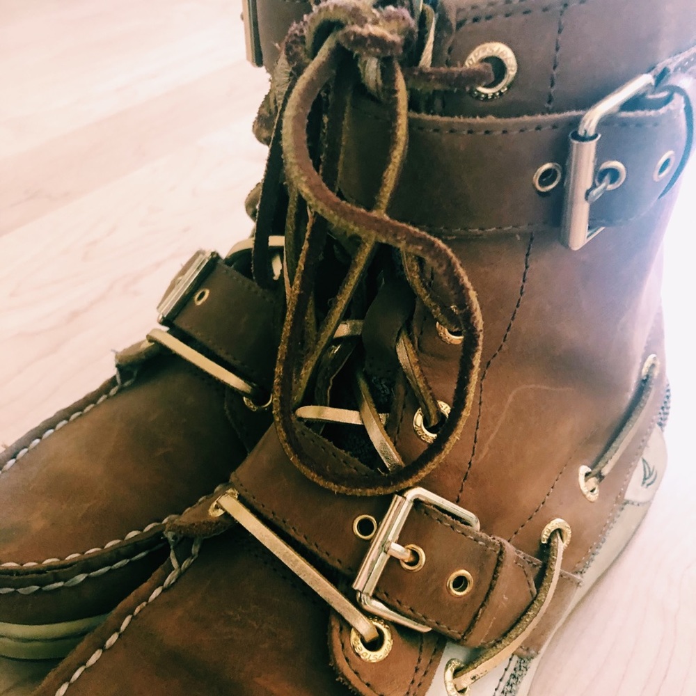 SPERRY TOPSIDER Tan Boating Shoes, SZ 6
